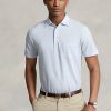 Açık Mavi Erkek Ralph Lauren Özel Slim Fit Pamuklu-Keten Polo Tişörtler Açık Mavi Erkek Ralph Lauren Özel Slim Fit Pamuklu-Keten Polo Tişörtler