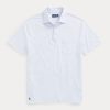 Açık Mavi Erkek Ralph Lauren Özel Slim Fit Pamuklu-Keten Polo Tişörtler Açık Mavi Erkek Ralph Lauren Özel Slim Fit Pamuklu-Keten Polo Tişörtler