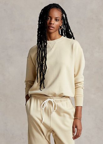 Açık Sarı Kadın Ralph Lauren Organik Pamuklu Yuvarlak Yaka Sweatshirt