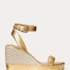 Altın Kadın Ralph Lauren Hilarie Metalik Deri Espadril Altın Kadın Ralph Lauren Hilarie Metalik Deri Espadril