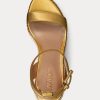 Altın Kadın Ralph Lauren Hilarie Metalik Deri Espadril Altın Kadın Ralph Lauren Hilarie Metalik Deri Espadril