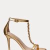 Altın Kadın Ralph Lauren Kate Metalik Nappa Deri Sandaletler Altın Kadın Ralph Lauren Kate Metalik Nappa Deri Sandaletler