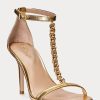 Altın Kadın Ralph Lauren Kate Metalik Nappa Deri Sandaletler Altın Kadın Ralph Lauren Kate Metalik Nappa Deri Sandaletler