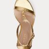 Altın Kadın Ralph Lauren Kate Metalik Nappa Deri Sandaletler Altın Kadın Ralph Lauren Kate Metalik Nappa Deri Sandaletler