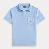 AZURE Erkek Ralph Lauren Özel Slim Fit Havlu Polo Tişörtleri AZURE Erkek Ralph Lauren Özel Slim Fit Havlu Polo Tişörtleri