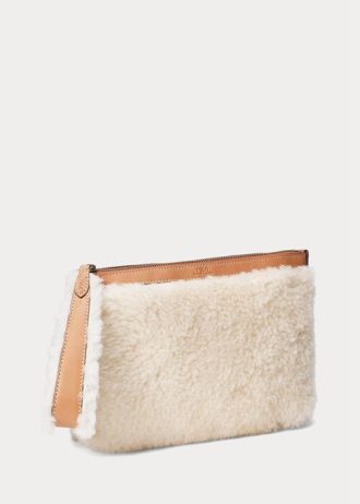 Bal/Krem Kadın Ralph Lauren Shearling Zarf Çanta