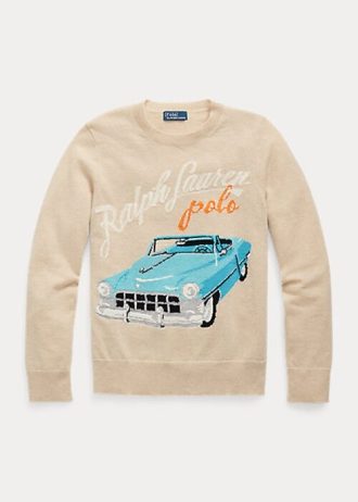 Bej Kadın Ralph Lauren ar-Motif Kaşmir Karışımlı Kazaklar