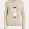 Bej Kadın Ralph Lauren Cable Bear İpek Kazaklar