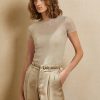 Bej Kadın Ralph Lauren File Kısa Kollu Kazaklar Bej Kadın Ralph Lauren File Kısa Kollu Kazaklar