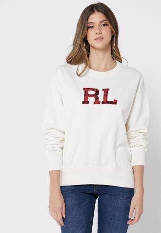 Bej Kadın Ralph Lauren Grafik Örgü Sweatshirt’ler