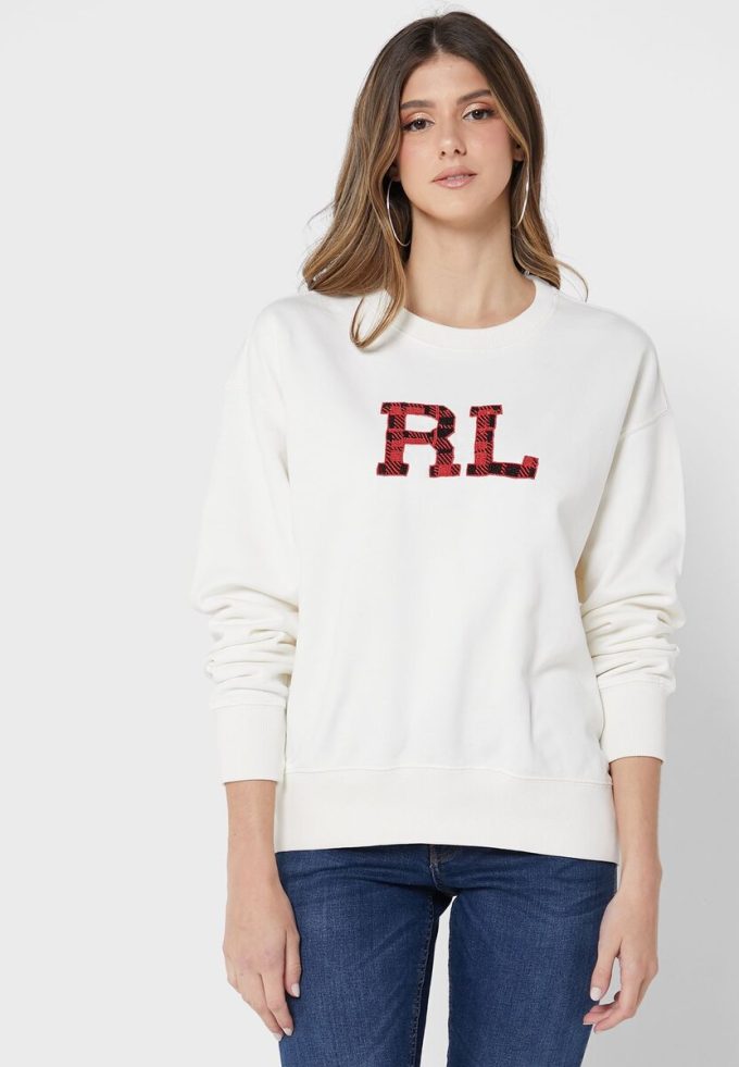 Bej Kadın Ralph Lauren Grafik Örgü Sweatshirt’ler