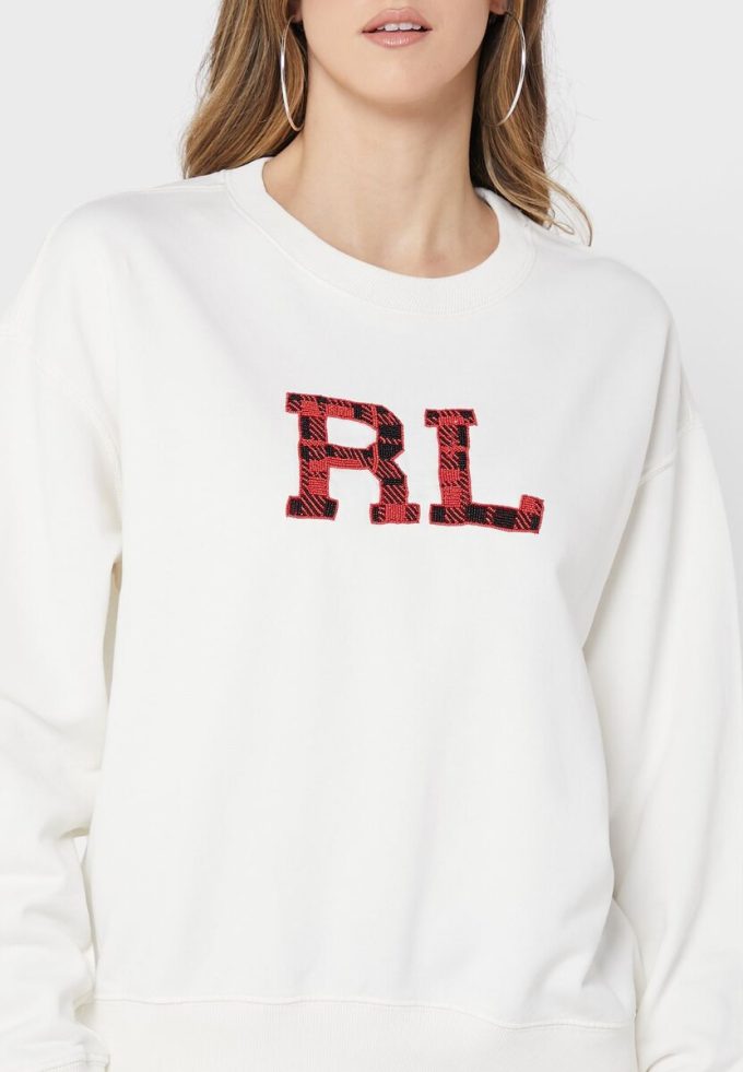 Bej Kadın Ralph Lauren Grafik Örgü Sweatshirt’ler