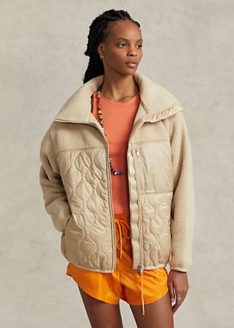 Bej Kadın Ralph Lauren Hibrit Yüksek Tüylü ve Yırtılmaz Panel Ceketler Bej Kadın Ralph Lauren Hibrit Yüksek Tüylü ve Yırtılmaz Panel Ceketler