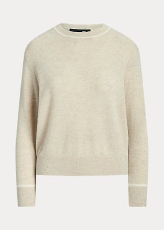 Bej Kadın Ralph Lauren Kaşmir Yuvarlak Yaka Kazaklar
