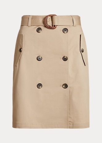 Bej Kadın Ralph Lauren Kemerli Mikro Zımparalı Twill Etekler