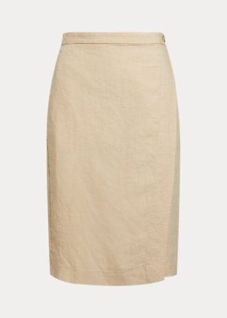 Bej Kadın Ralph Lauren Keten Sarma Etekler