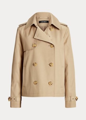Bej Kadın Ralph Lauren Kısa Kruvaze Montlar