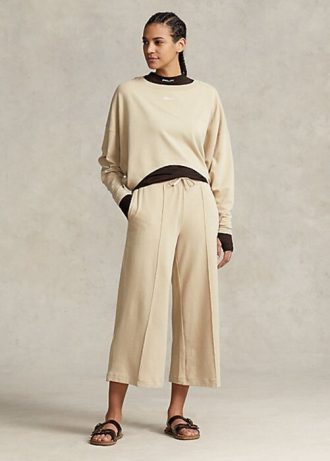 Bej Kadın Ralph Lauren Kısa Polar Geniş Paça Pantolon