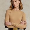 Bej Kadın Ralph Lauren Ribana Süet Kesim Uzun Kollu Tişörtler Bej Kadın Ralph Lauren Ribana Süet Kesim Uzun Kollu Tişörtler