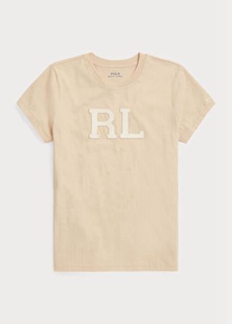 Bej Kadın Ralph Lauren Rl-süet aplikeli Jersey Tişörtleri