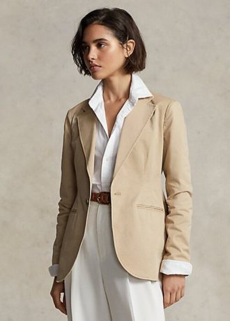 Bej Kadın Ralph Lauren Streç Twill Blazer