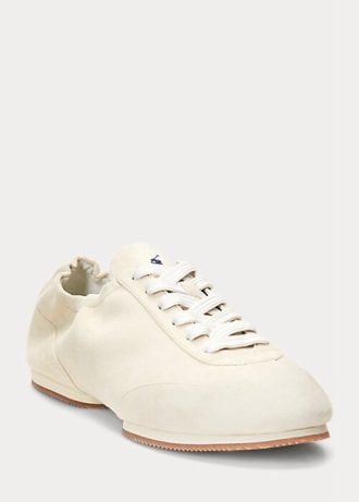 Bej Kadın Ralph Lauren The Suede Pony Ballerina Spor Ayakkabıları