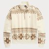 Bej Kadın Ralph Lauren Tonal Fair Isle Motifli Polar Kazak Sweatshirt Bej Kadın Ralph Lauren Tonal Fair Isle Motifli Polar Kazak Sweatshirt