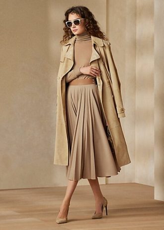 Bej Kadın Ralph Lauren Witley Streç Flanel Etekler