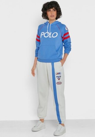 Bej Kadın Ralph Lauren Yan Çizgili Eşofman Altı