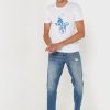 Beyaz Erkek Ralph Lauren Baskılı Yuvarlak Yaka Tişörtler
