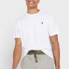 Beyaz Erkek Ralph Lauren Essential Yuvarlak Yaka Tişörtler