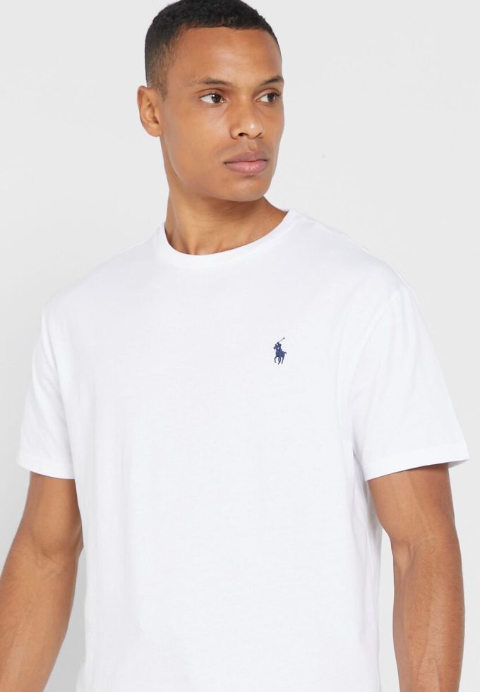 Beyaz Erkek Ralph Lauren Essential Yuvarlak Yaka Tişörtler