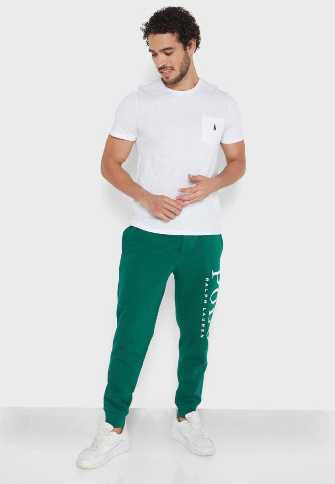 Beyaz Erkek Ralph Lauren Essential Yuvarlak Yaka Tişörtler