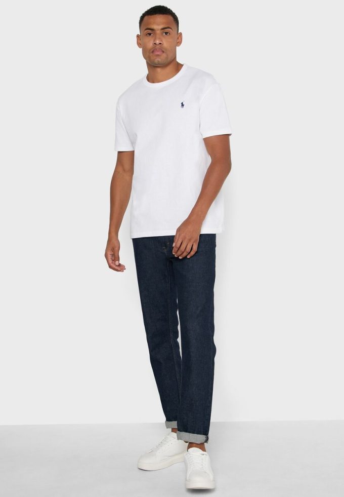 Beyaz Erkek Ralph Lauren Essential Yuvarlak Yaka Tişörtler Beyaz Erkek Ralph Lauren Essential Yuvarlak Yaka Tişörtler