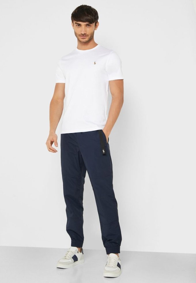 Beyaz Erkek Ralph Lauren Essential Yuvarlak Yaka Tişörtler