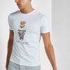 Beyaz Erkek Ralph Lauren Grafik Yuvarlak Yaka Tişörtler
