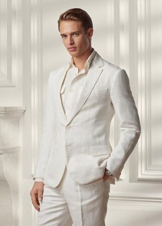 Beyaz Erkek Ralph Lauren Kent Balıksırtı Takım Elbise Blazerları Beyaz Erkek Ralph Lauren Kent Balıksırtı Takım Elbise Blazerları