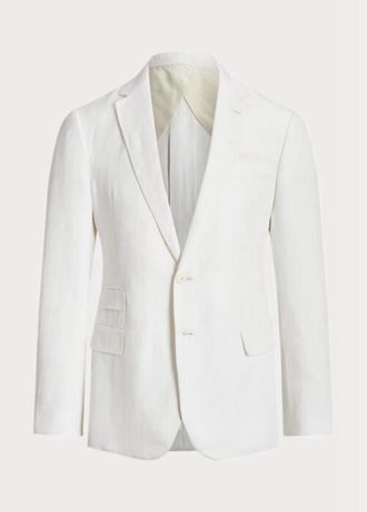 Beyaz Erkek Ralph Lauren Kent Balıksırtı Takım Elbise Blazerları Beyaz Erkek Ralph Lauren Kent Balıksırtı Takım Elbise Blazerları