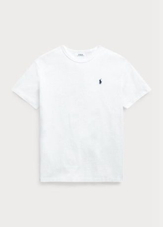 Beyaz Erkek Ralph Lauren Klasik Kesim Ağır Sıklet Jersey Tişörtleri