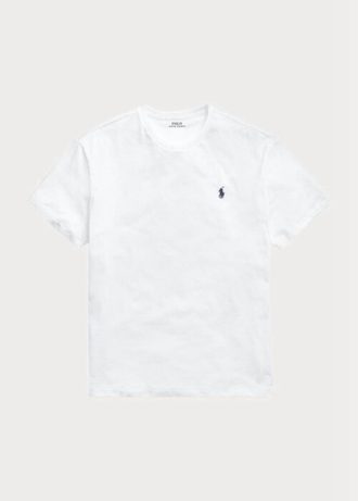 Beyaz Erkek Ralph Lauren Klasik Kesim Jersey Yuvarlak Yaka Tişörtler