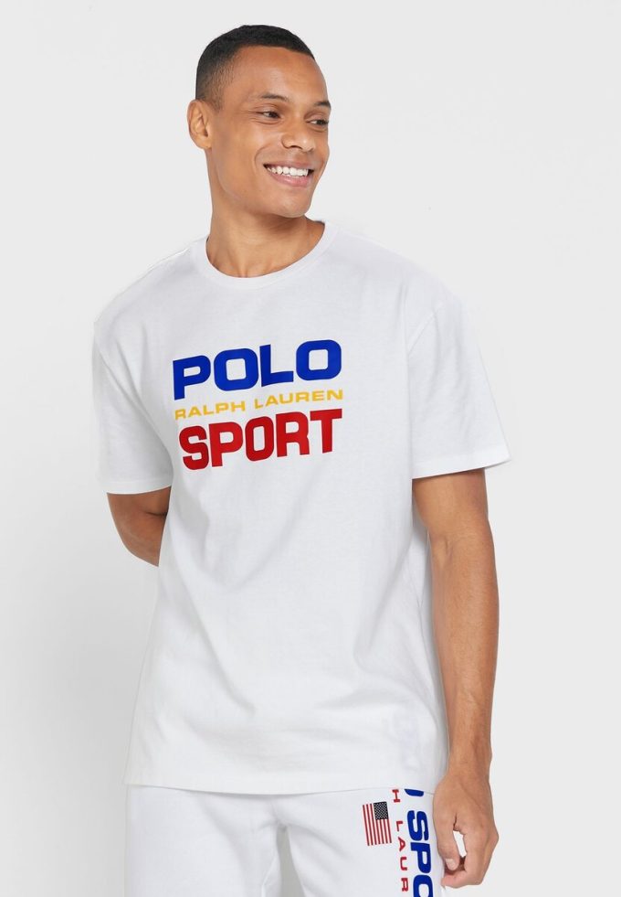 Beyaz Erkek Ralph Lauren Logolu Yuvarlak Yaka Tişörtler