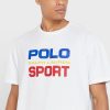 Beyaz Erkek Ralph Lauren Logolu Yuvarlak Yaka Tişörtler
