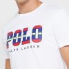 Beyaz Erkek Ralph Lauren Logolu Yuvarlak Yaka Tişörtler