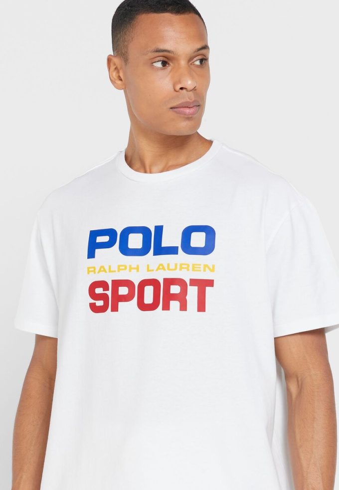 Beyaz Erkek Ralph Lauren Logolu Yuvarlak Yaka Tişörtler