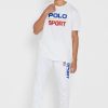 Beyaz Erkek Ralph Lauren Logolu Yuvarlak Yaka Tişörtler