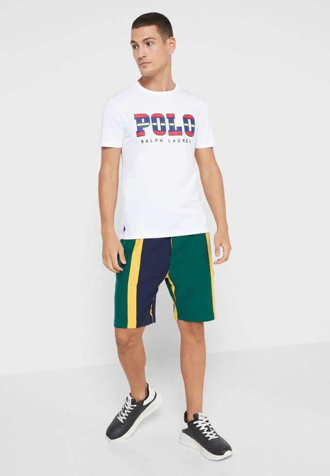 Beyaz Erkek Ralph Lauren Logolu Yuvarlak Yaka Tişörtler