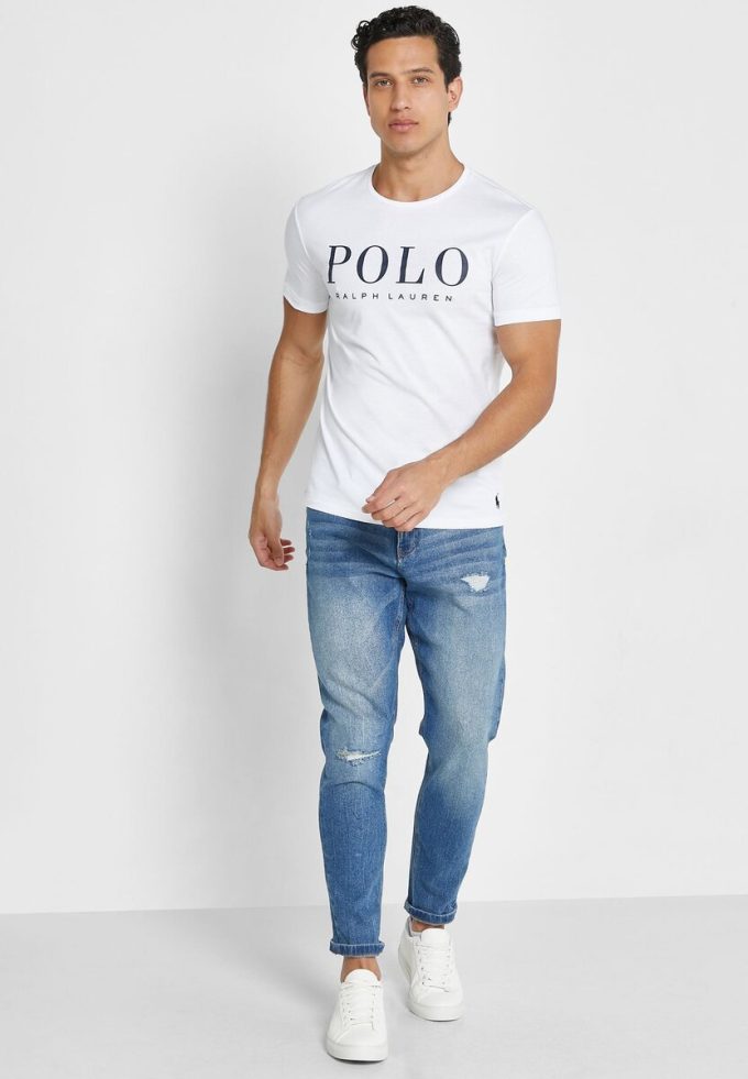 Beyaz Erkek Ralph Lauren Logolu Yuvarlak Yaka Tişörtler Beyaz Erkek Ralph Lauren Logolu Yuvarlak Yaka Tişörtler