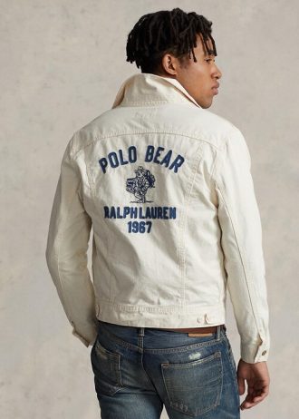 Beyaz Erkek Ralph Lauren Polo Ayı İşlemeli Kamyoncu Ceketleri
