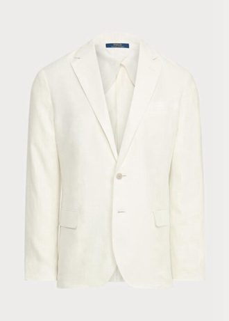 Beyaz Erkek Ralph Lauren Polo Yumuşak Keten Takım Elbise Blazerları Beyaz Erkek Ralph Lauren Polo Yumuşak Keten Takım Elbise Blazerları