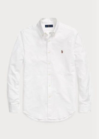 Beyaz Erkek Ralph Lauren Slim Fit Oxford Gömlekler
